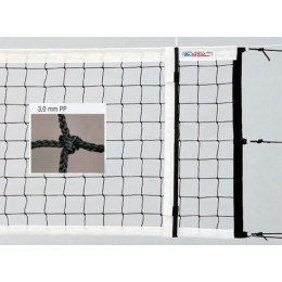 Сетка волейбольная KV.Rezac d=3,0 (черная, сертификат DVV Approved)